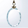 Elegant Gem-Cut Oval Optical Crystal Ornament